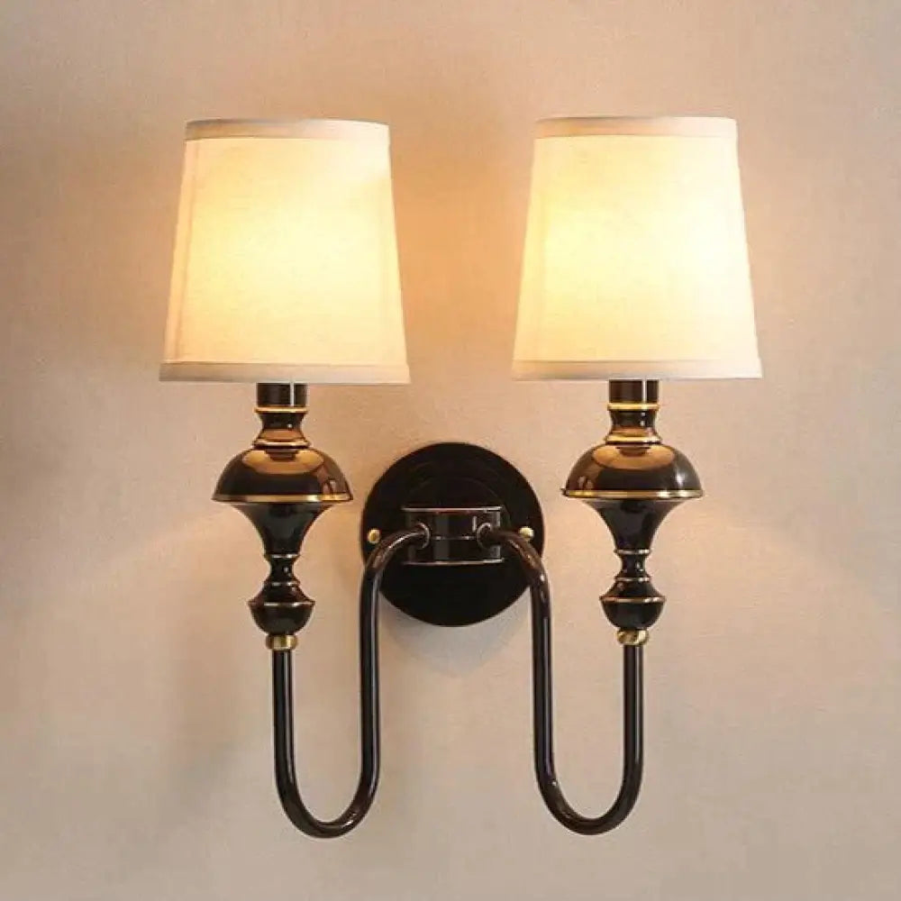 Koperen Wandlamp met Kegel Lampenkap - Enkele of Dubbele Kop - Elegant Design voor Slaapkamer en Gang | Sansoti