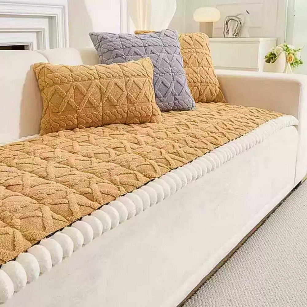 Sherpa Bankbeschermhoes – Gequilt Microfiber Bankovertrek met Anti-Slip voor 1-Zits 2-Zits 3-Zits 4-Zits Banken – Bescherming tegen Vlekken Stof Slijtage | Sansoti