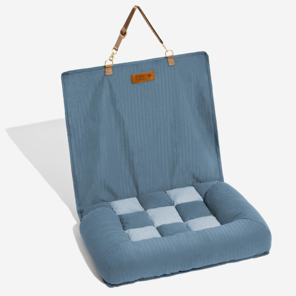 Hondenautobed Opvouwbare Reismat Lounge Stijl met Verhoogde Rand voor Grote Honden Chessboard Lounge | Sansoti