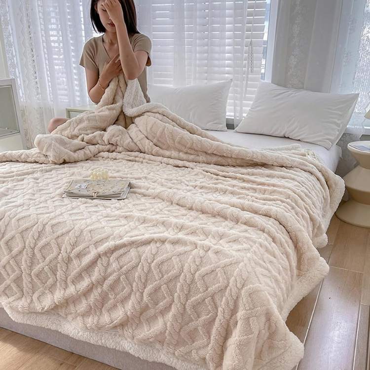 Couverture lestée en sherpa | Couverture chaude lestée pour confort & relaxation