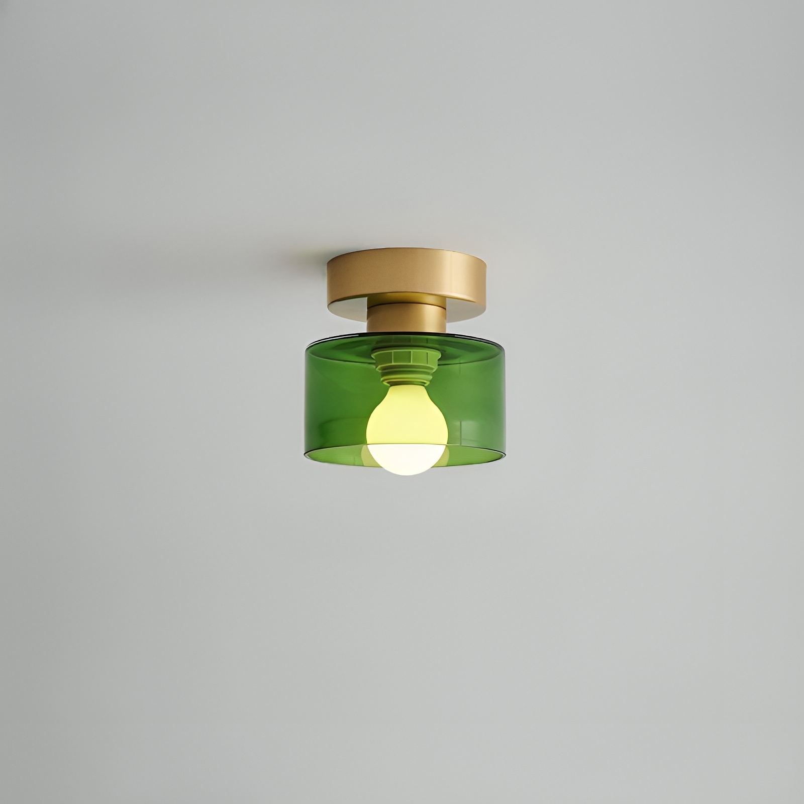 Plafonnier cylindrique E27 en métal et verre, lumière blanc chaud, style Bauhaus, éclairage pour entrée, chambre et salon | Sansoti