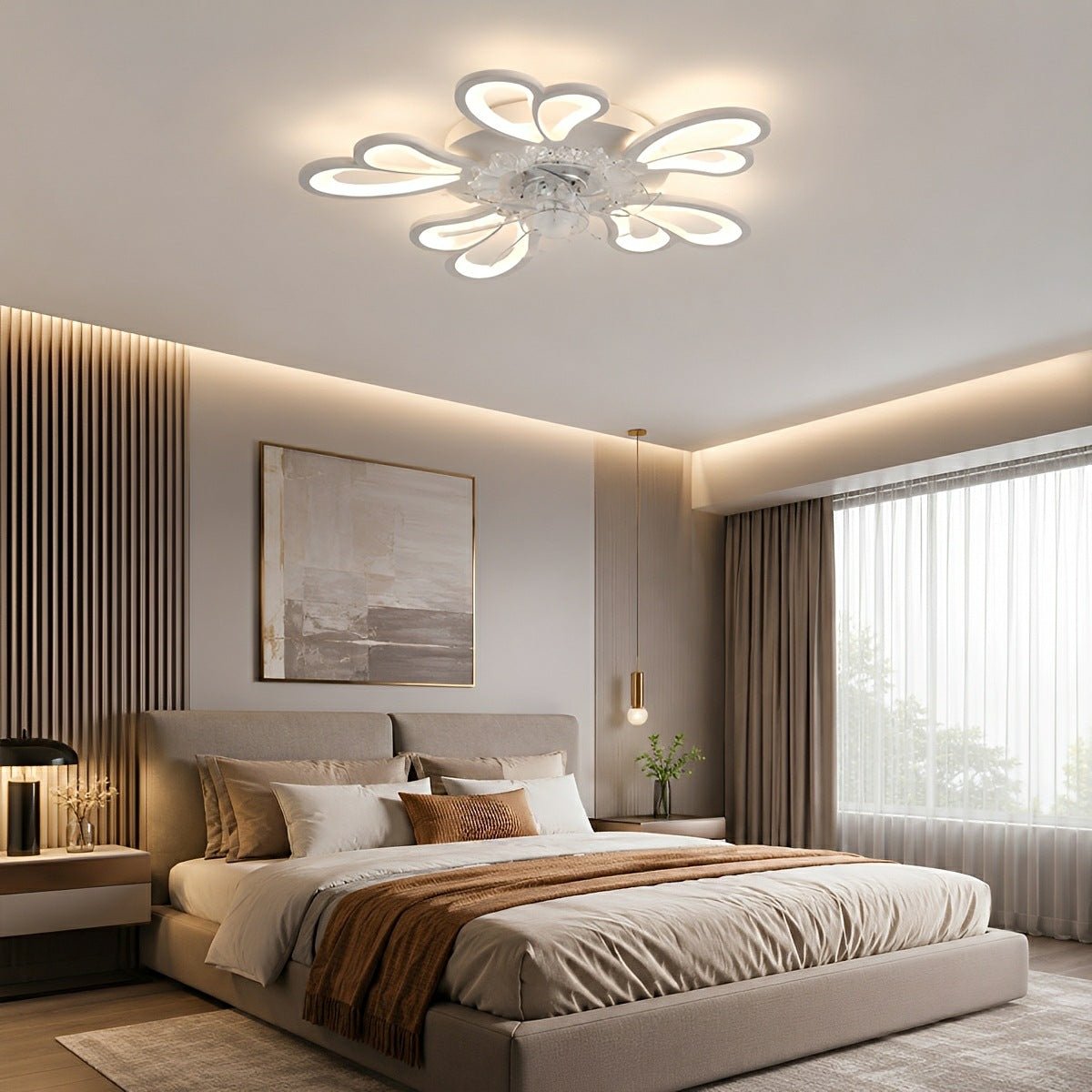 Plafondventilator met Verlichting & Afstandsbediening Dimbaar 3 Lichtstanden Fluistermotor 79cm voor Slaapkamer | Sansoti