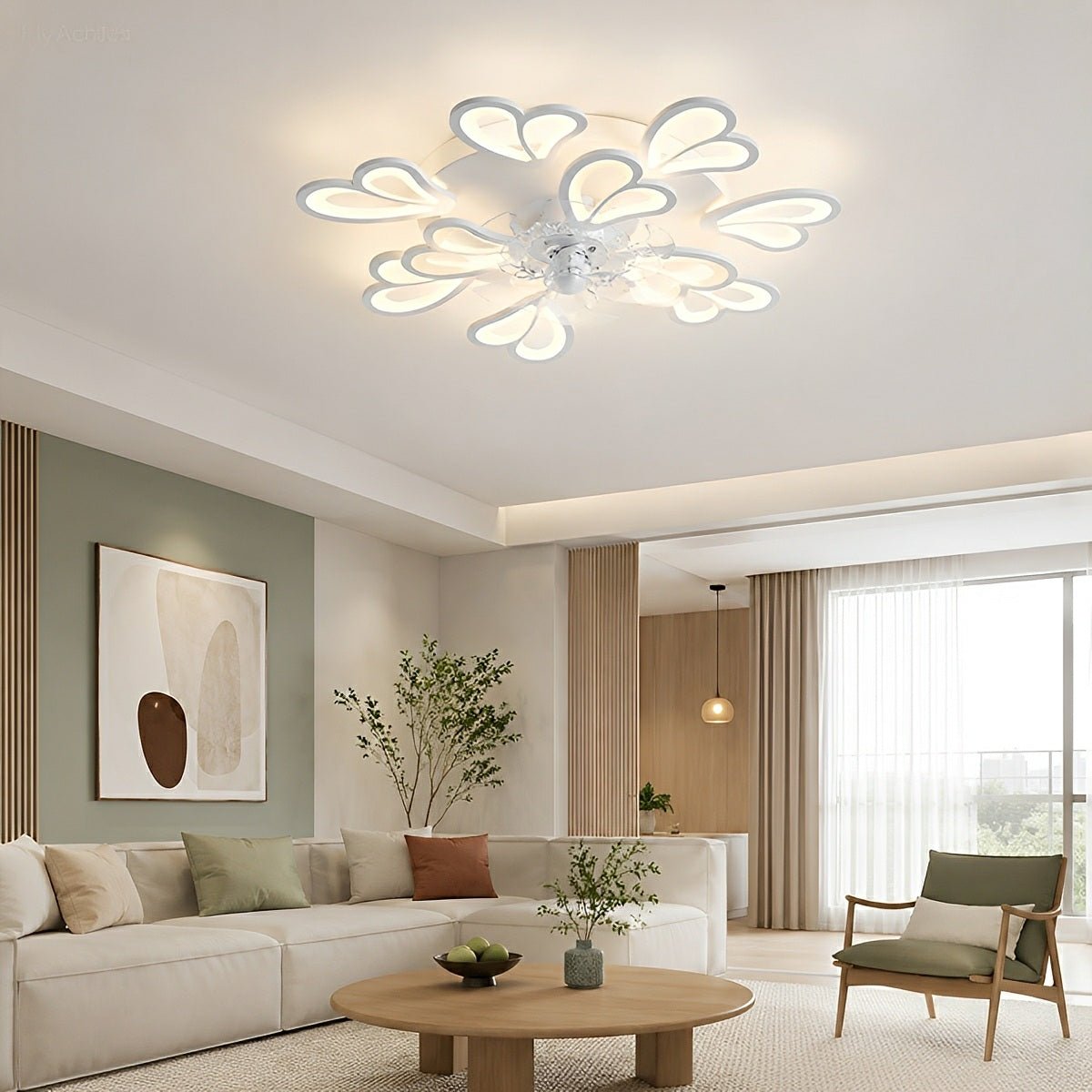 Plafondventilator met Verlichting & Afstandsbediening Dimbaar 3 Lichtstanden Fluistermotor 79cm voor Slaapkamer | Sansoti