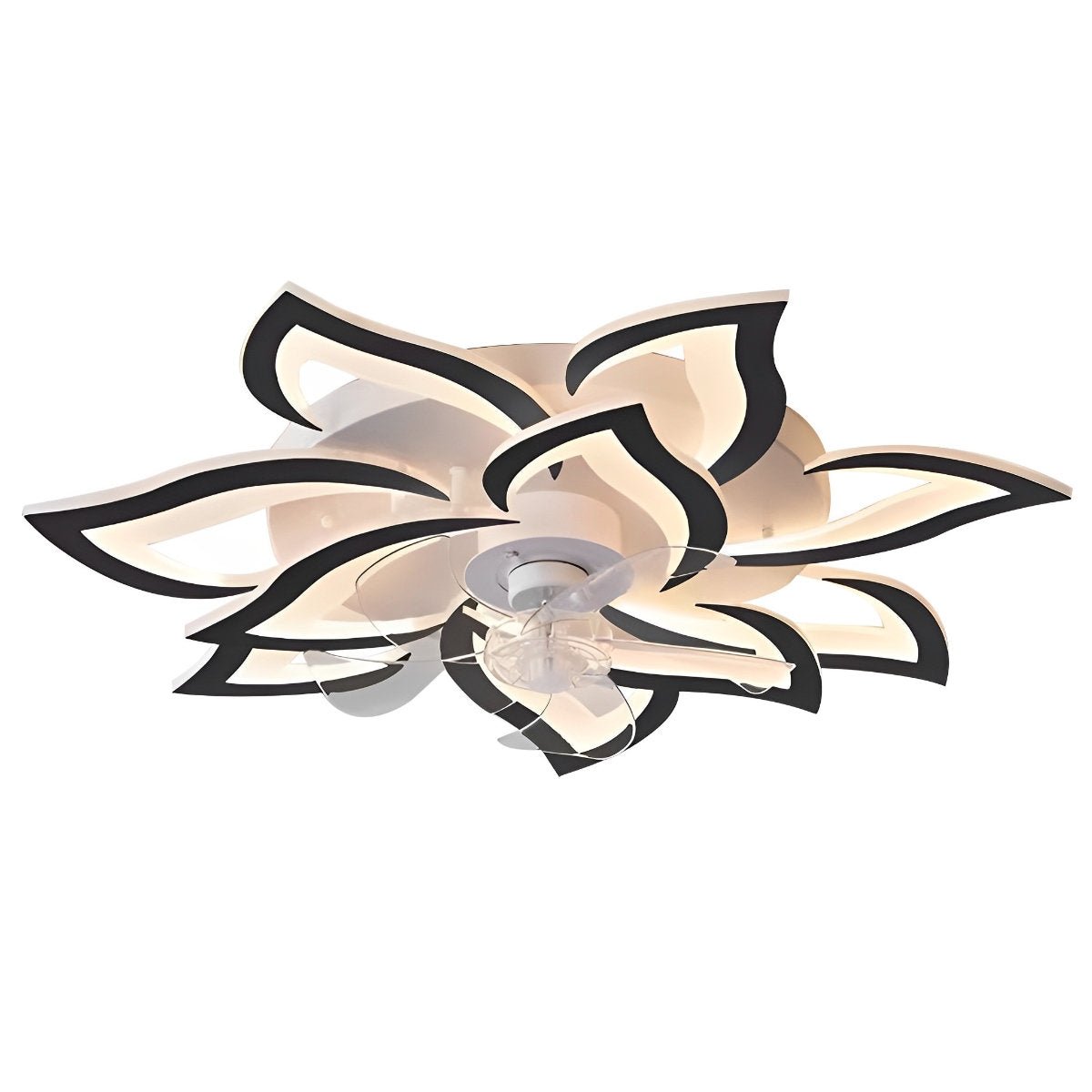 Deckenventilator mit Beleuchtung LED Eisen Acryl Blume Schlafzimmer Wohnzimmer Dimmbar Fernbedienung Deckenleuchte Ventilator Modern Dekorativ | Restfield