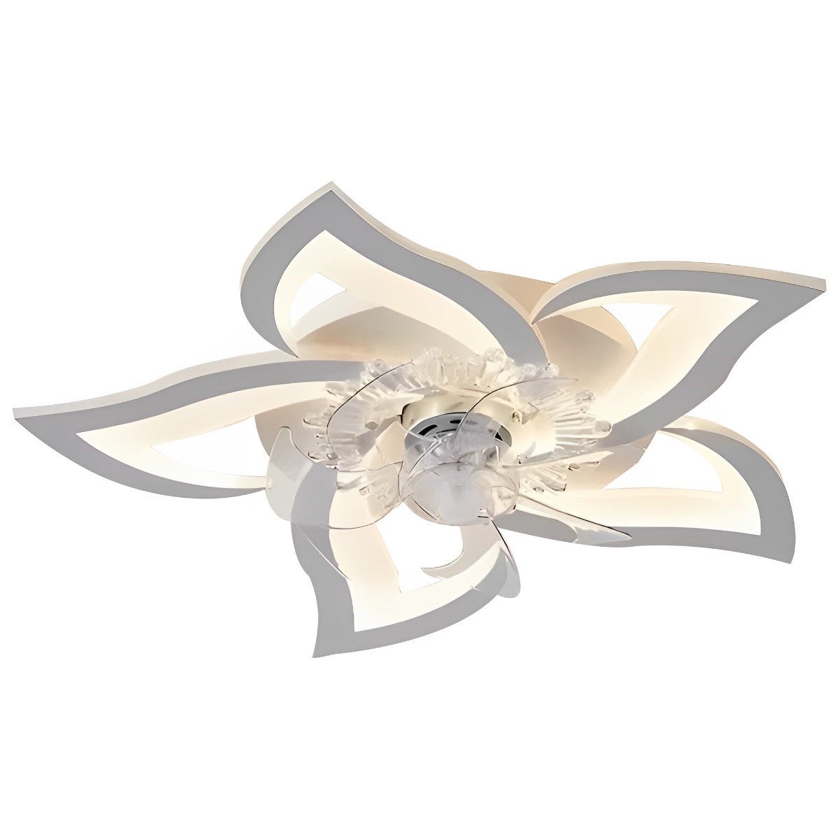 Deckenventilator mit Beleuchtung LED Eisen Acryl Blume Schlafzimmer Wohnzimmer Dimmbar Fernbedienung Deckenleuchte Ventilator Modern Dekorativ | Restfield