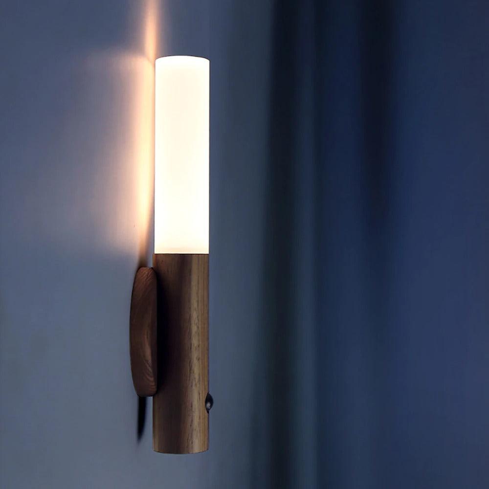 Oplaadbare Houten Wandlamp met Bewegingssensor – Dimbaar LED Nachtlampje voor Hal Gang Slaapkamer | Sansoti