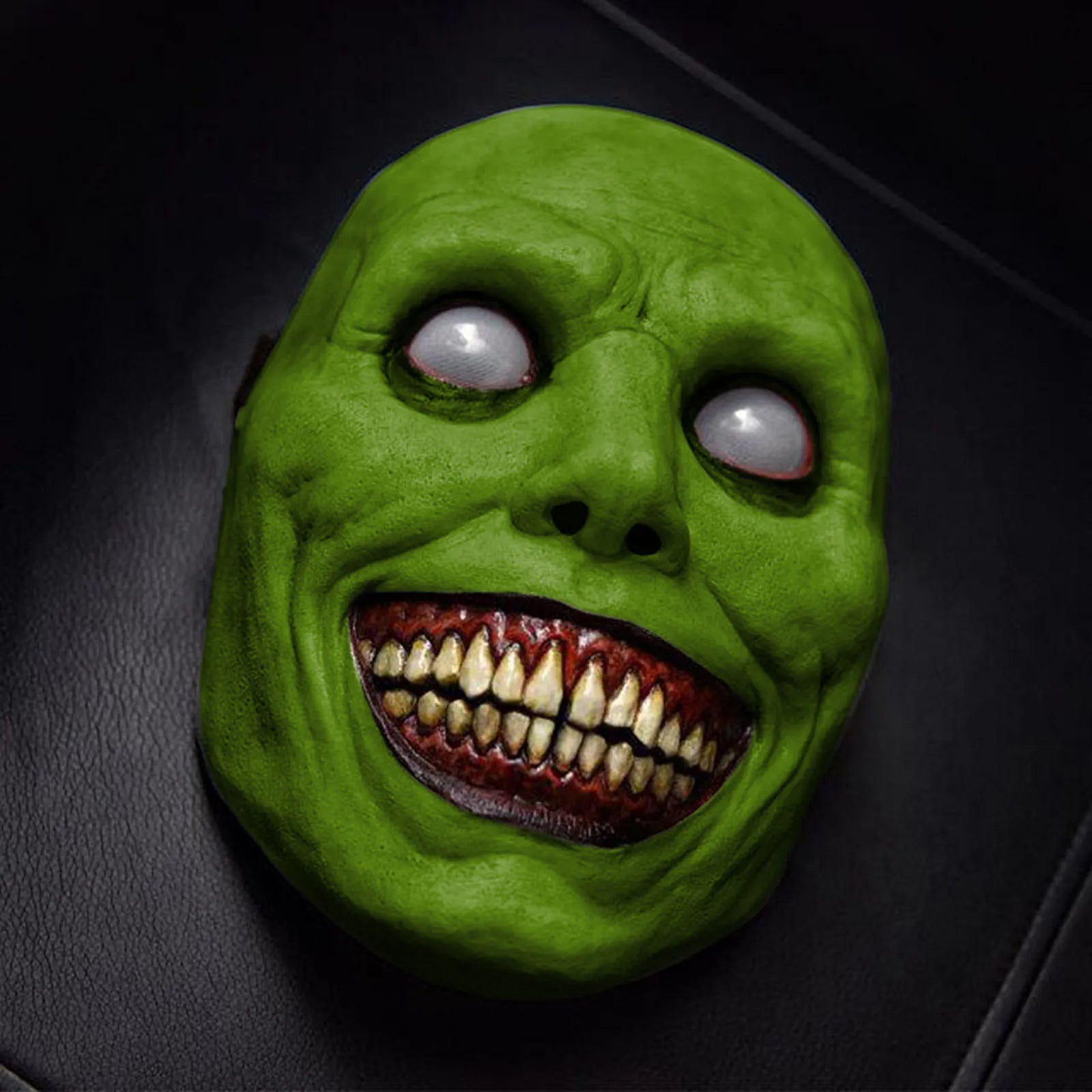 Griezelmasker met Grijns Witte Ogen Halloween Kostuum Volwassenen Feestmasker Horror Accessoire Scary Party | Sansoti