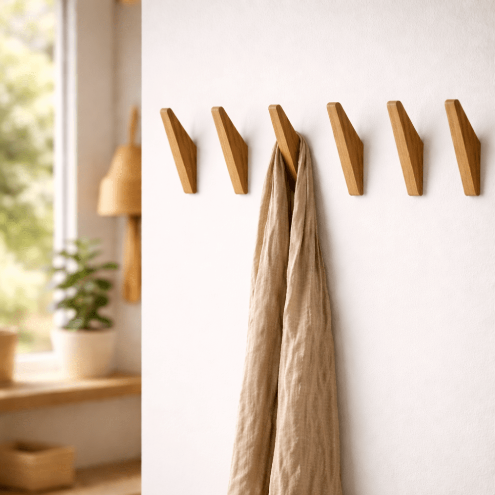 Patère murale en bois Naturel 13,5 cm Bicolore Minimaliste Scandinave Style bohème | Sansoti