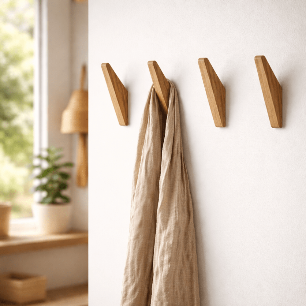 Patère murale en bois Naturel 13,5 cm Bicolore Minimaliste Scandinave Style bohème | Sansoti