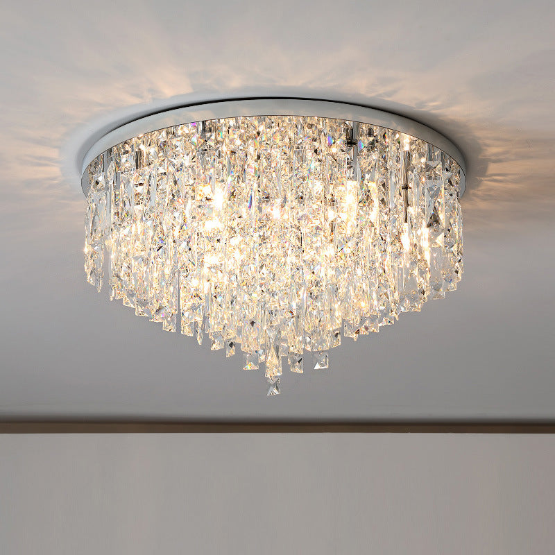 Lustre suspendu en cristal LED E14 blanc chaud réglable, éclairage de plafond luxueux pour salle à manger, bar et salon | Sansoti