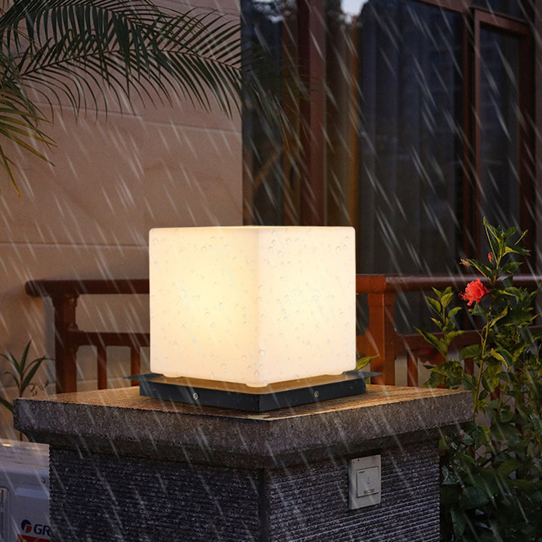 Lampe d’extérieur sur socle en acier inoxydable - boule, cube, cylindre - éclairage de jardin IP65 étanche, éclairage LED pour allées | Sansoti