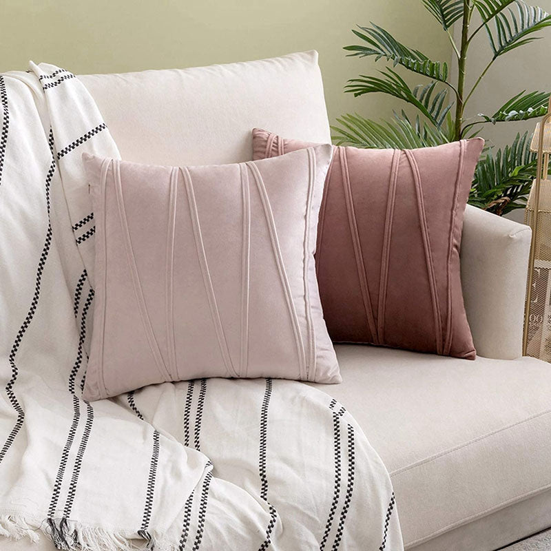Sierkussenhoes Fluweel Polyester 45x45cm Roze Bank Slaapkamer Kussenhoes Vierkant Rechthoek Decoratief Interieur | Sansoti