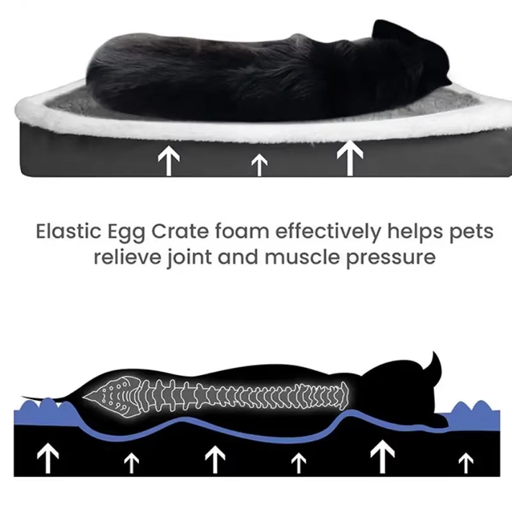 Orthopedic Dog Bed, Egg Crate Foam, Washable, Non-Slip, Joint Pain Relief, Comfortable Pet Resting Place | Sansoti