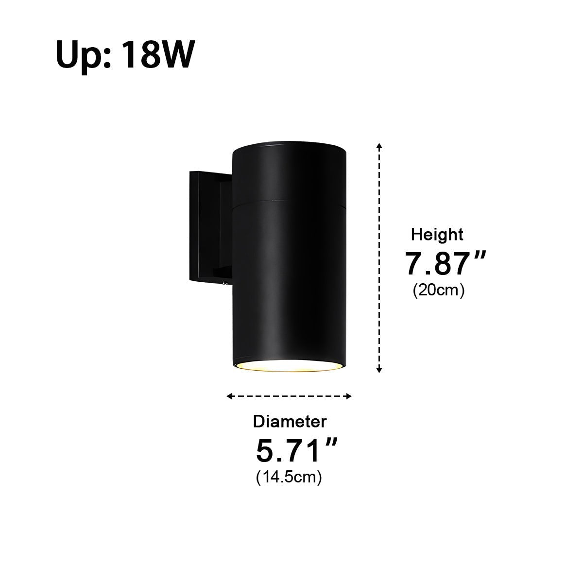 Cylindrical LED Outdoor Wall Light Waterproof Bidirectional Light Black Aluminum IP65 Wall Lighting | Sansoti