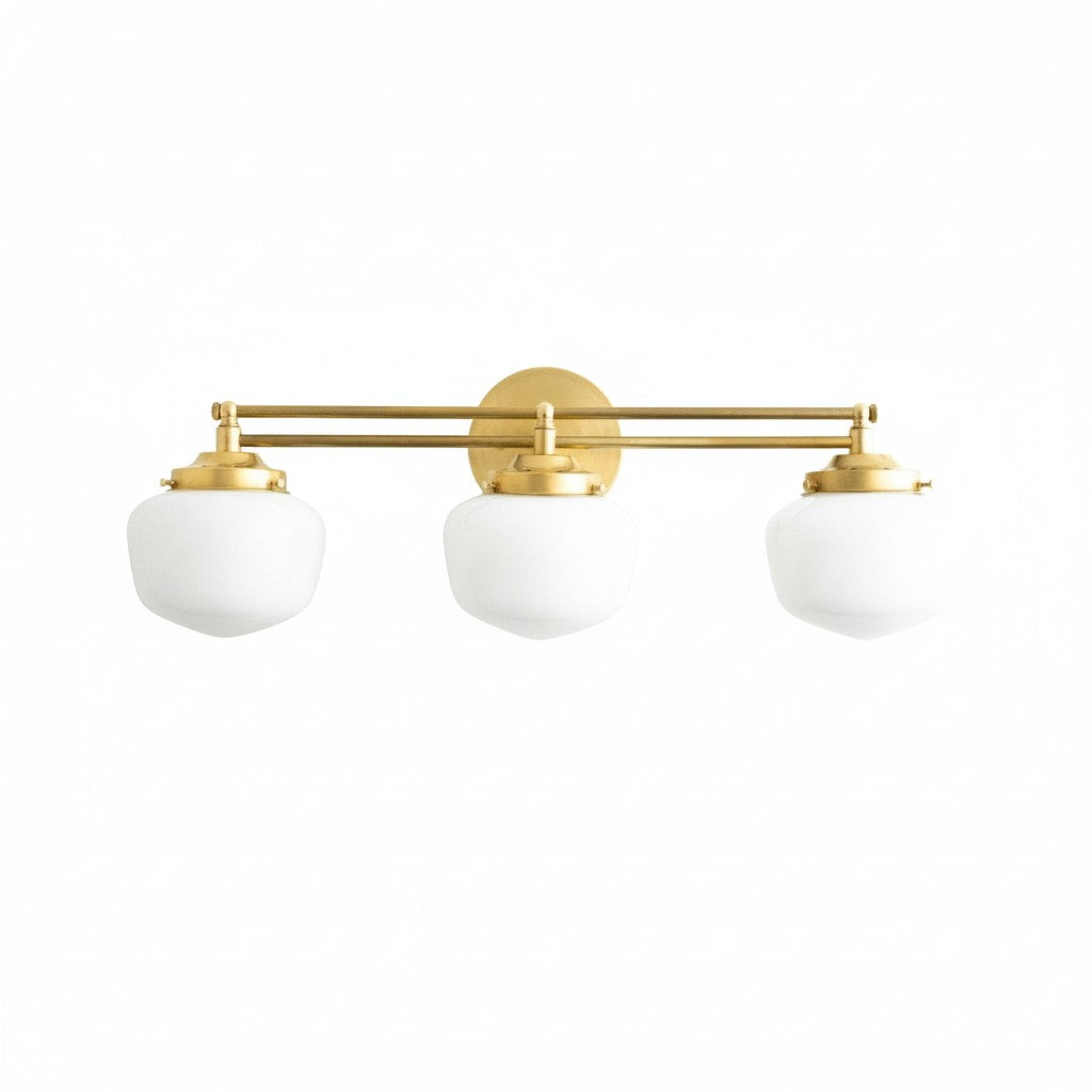 Globe Wandlamp Klassieke Badkamer Schoolhouse Verlichting Mat Opaal Glas voor Spiegel en Wastafel | Sansoti