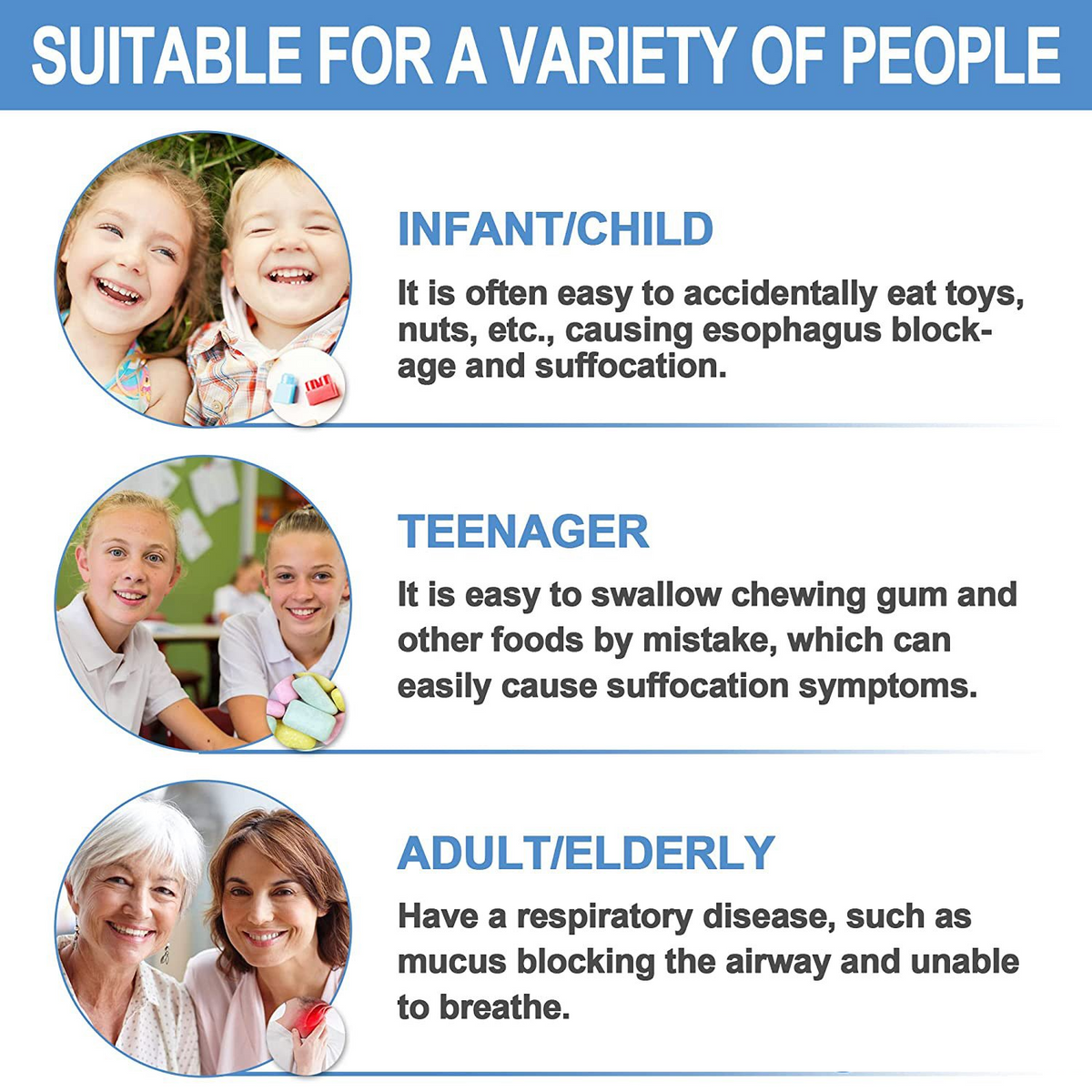 Portable Airway Clearer Reusable Emergency Aid for Adults and Children Travel Safety | Sansoti