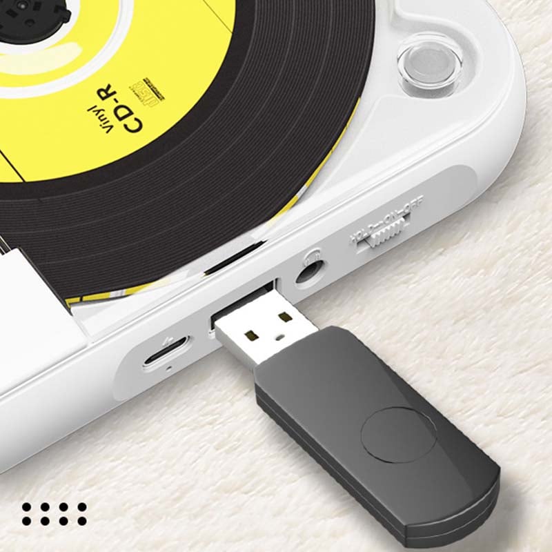 Tragbarer CD-Player mit Bluetooth 5.3, wiederaufladbarem 2000mAh Akku, Typ C USB, MP3, CD-R, CD-RW Unterstützung, kompaktes Design mit 3.5mm Anschluss | Restfield