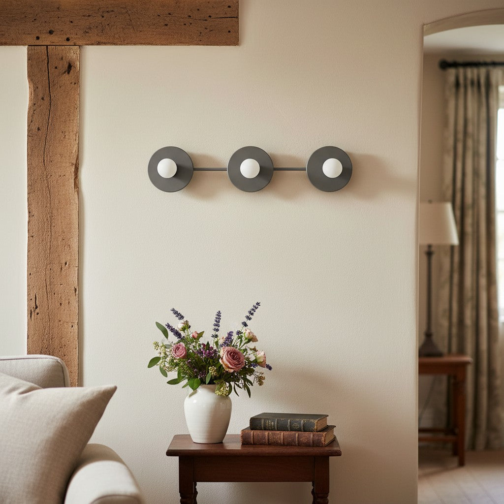 Metalen Wandlamp met Bolvormige Glazen Kappen 3-Lichts Badkamerverlichting Mat Groen | Sansoti
