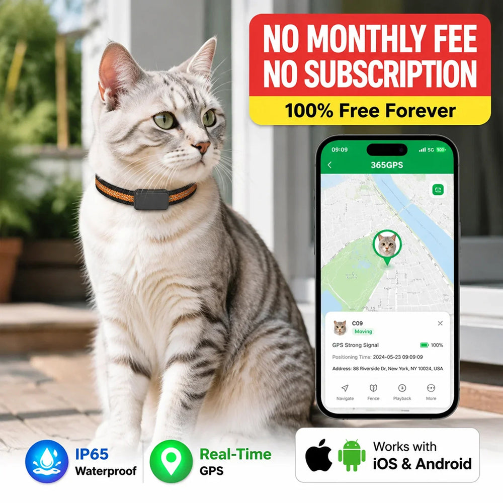 GPS-Tracker für Katzen mit Echtzeit-Ortung, Geofence-Alarm und Aktivitätsüberwachung für Haustiere | Sansoti