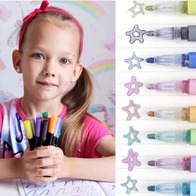 Metallic Stiften Set 12 Kleuren voor Papier Glas Kunststof Creatief Tekenen Knutselen DIY Projecten Hobby | Sansoti
