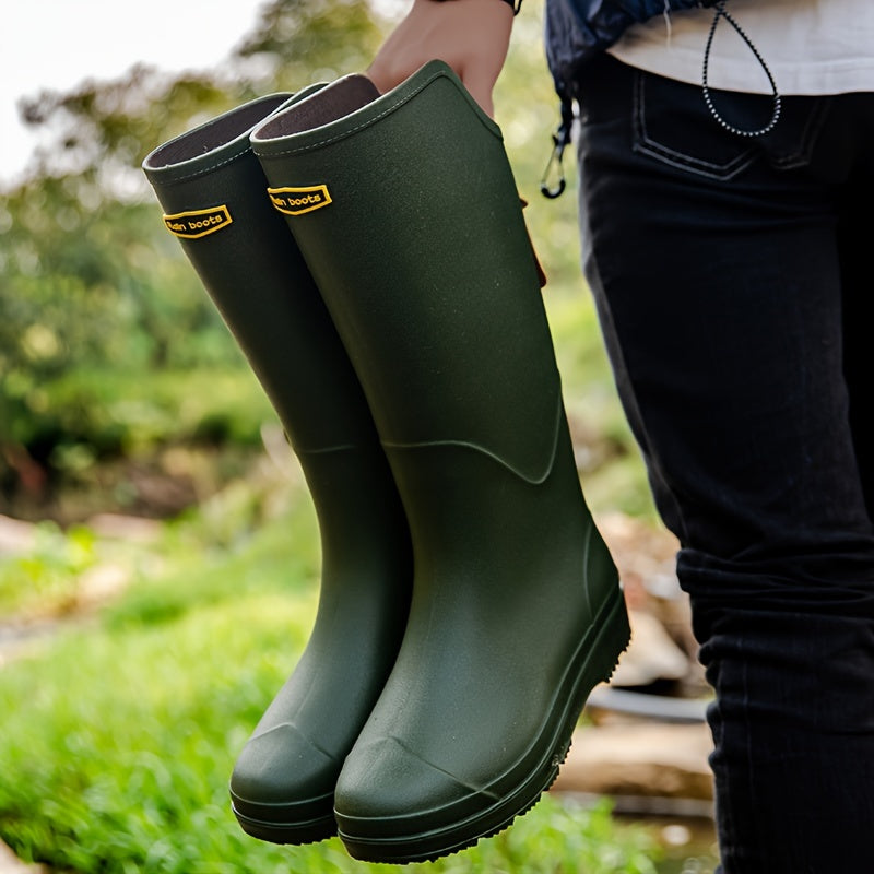 Tall Waterproof Boots Non-Slip Outdoor Women's and Men's Rain Footwear Rubber Garden City Walking | Sansoti