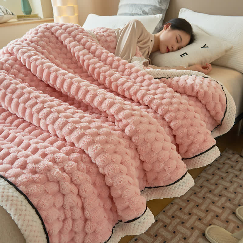 Plaid en Corail Doux – Couverture Réversible Chaude pour Canapé & Lit