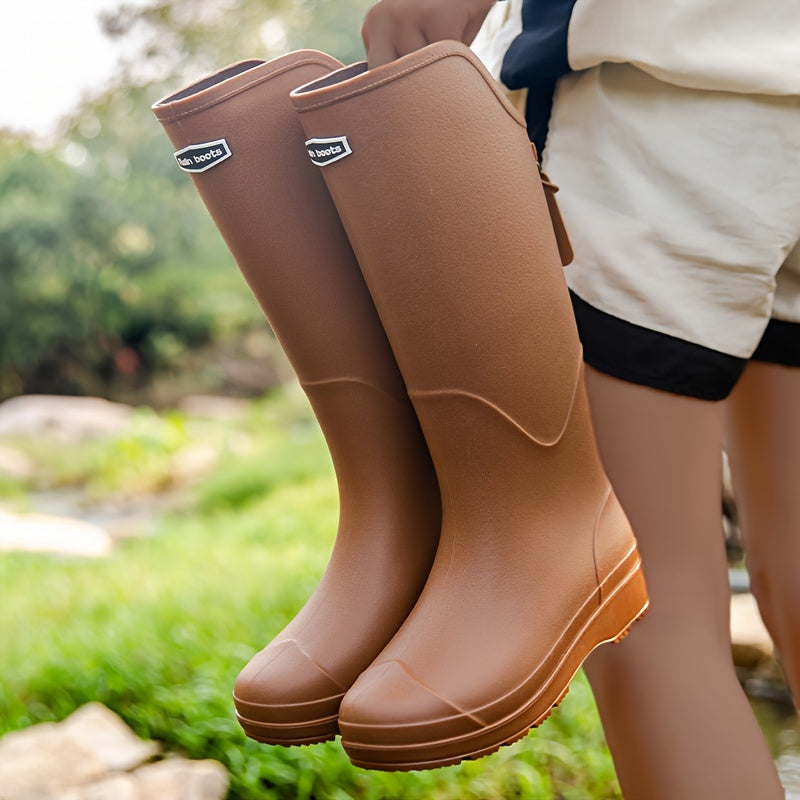Tall Waterproof Boots Non-Slip Outdoor Women's and Men's Rain Footwear Rubber Garden City Walking | Sansoti