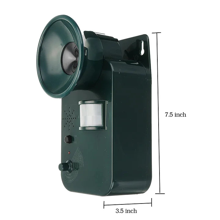 Ultraschall-Tiervertreiber mit Batterie und Bewegungssensor für einen wirksamen Garten- und Grundstücksschutz bei Tag und Nacht | Sansoti