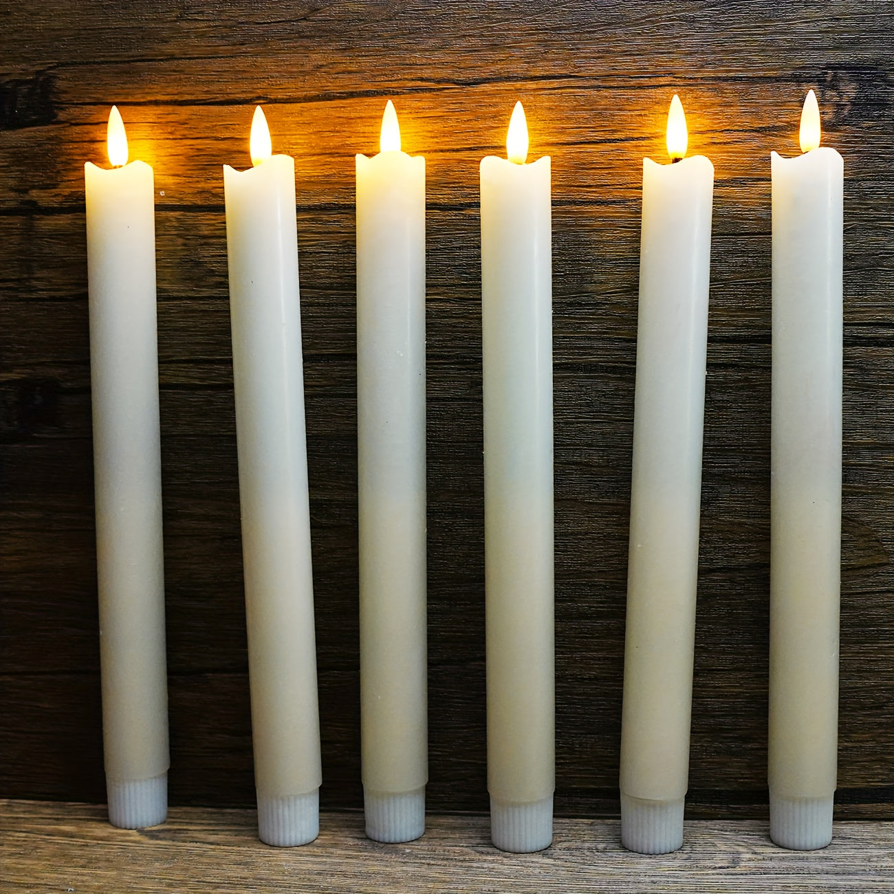 Kegelkaarsen LED Set met Afstandsbediening Ivoor Tafelverlichting Flikkerlicht Bruiloft Decoratie Sfeerlicht | Sansoti