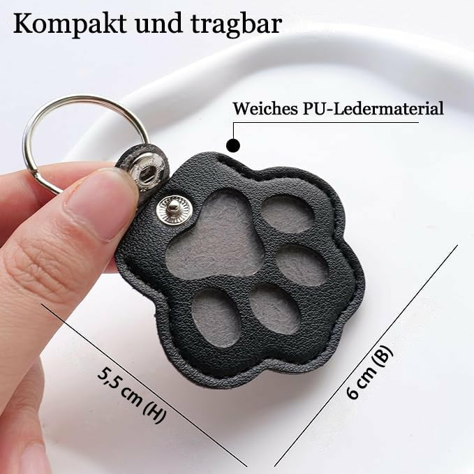 Erinnerungsanhänger für Haustiere mit Pfotenabdruck, Geheimfach für Haarsträhne und Notiz, Schlüsselanhänger, Gedenkschmuck | Sansoti