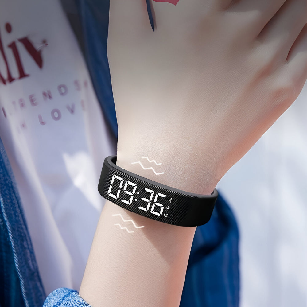 Digitaal LED Sporthorloge met Siliconen Band Waterdicht Licht Dames Heren Unisex Training Fitness Dagelijks Gebruik USB Oplaadbaar | Sansoti
