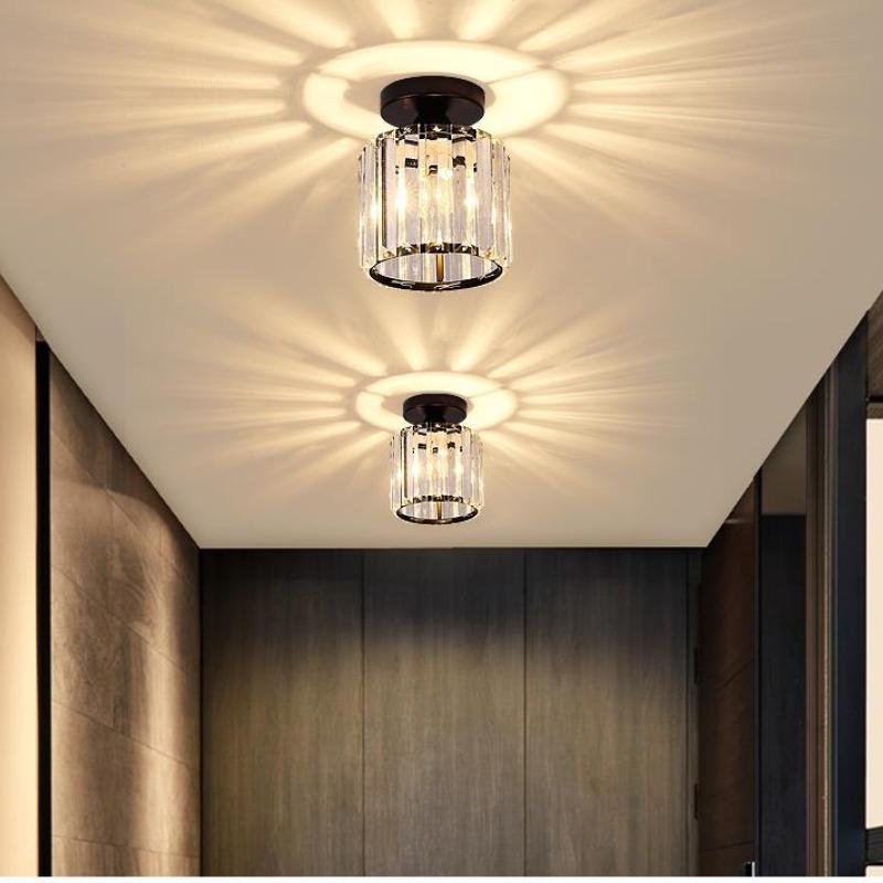 Dimmable Crystal Acrylic Ceiling Light 3 Light Settings Metal Fixture Living Room Bedroom Hallway Modern Design | Sansoti