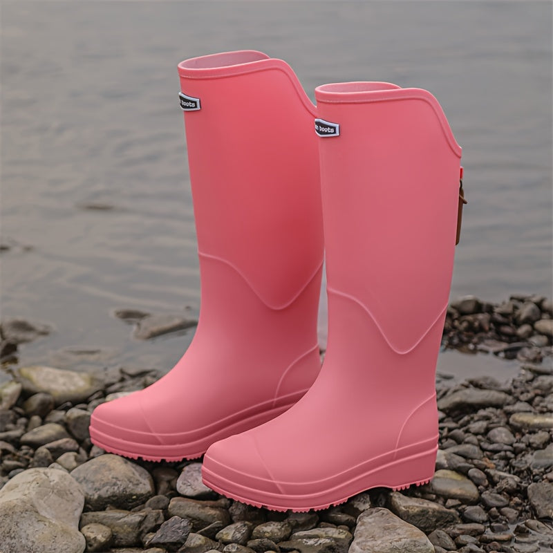 Tall Waterproof Boots Non-Slip Outdoor Women's and Men's Rain Footwear Rubber Garden City Walking | Sansoti