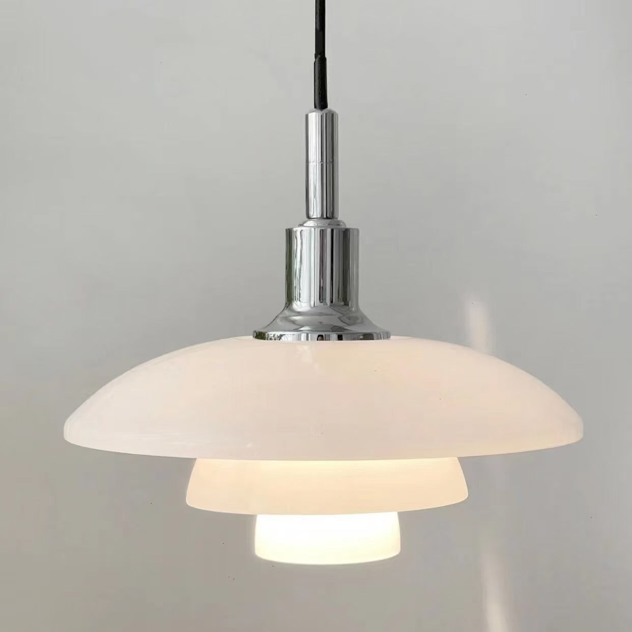 Hanglamp Glas Rond Scandinavisch Wit LED Woonkamer Eetkamer Slaapkamer Modern | Sansoti