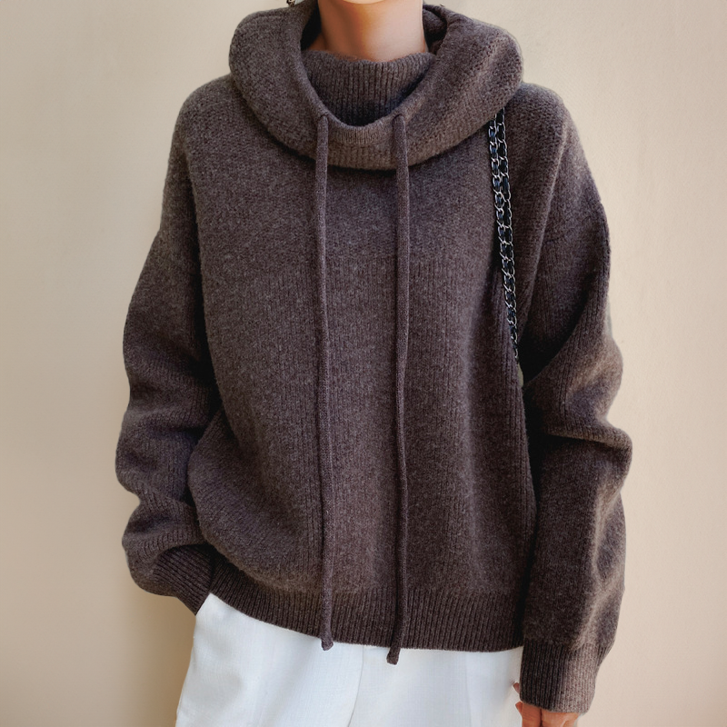Damestrui met Col Dikke Merino Wol Oversized Pasvorm Zachte Breigarens Coltrui Gebreide Pullover Winter | Sansoti