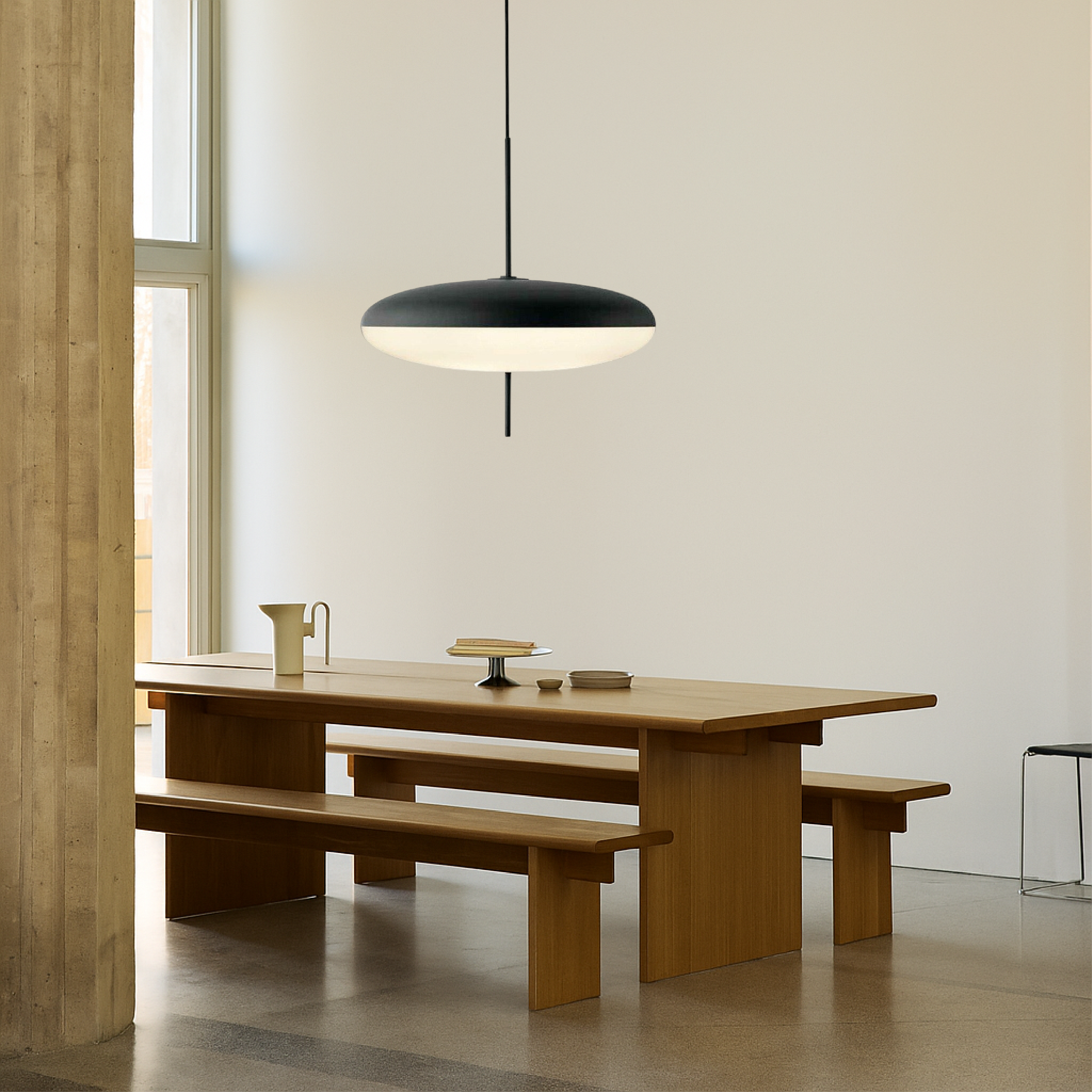 Suspension géométrique E27 en métal et acrylique, 50cm, design minimaliste, pour salle à manger, cuisine et salon, éclairage LED | Sansoti