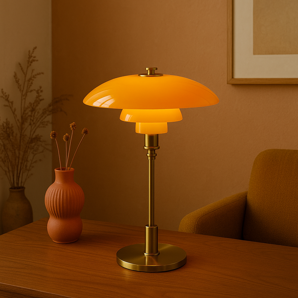 Minimalistische Tischlampe mit Glaskugel Dimmbares LED-Licht Stimmungsvolle Moderne Beleuchtung Schlafzimmer Wohnzimmer | Sansoti