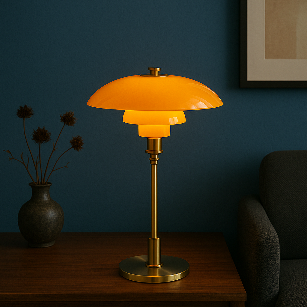 Minimalistische Tischlampe mit Glaskugel Dimmbares LED-Licht Stimmungsvolle Moderne Beleuchtung Schlafzimmer Wohnzimmer | Sansoti