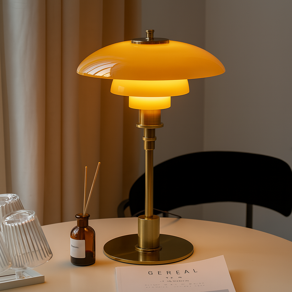 Minimalistische Tischlampe mit Glaskugel Dimmbares LED-Licht Stimmungsvolle Moderne Beleuchtung Schlafzimmer Wohnzimmer | Sansoti