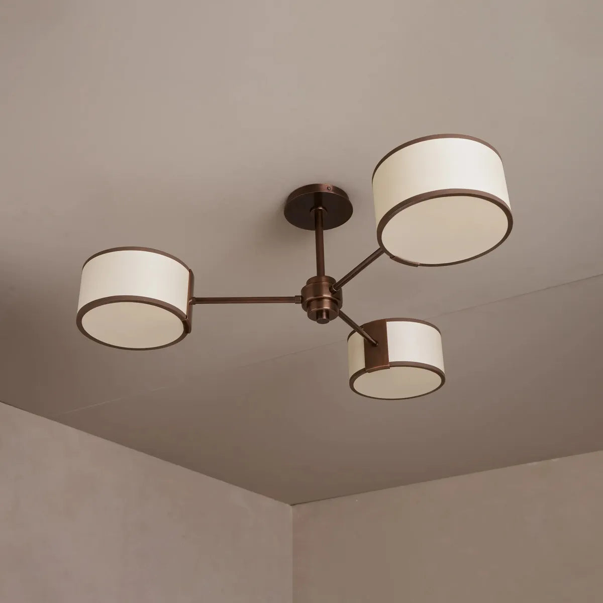 Plafonnier rond avec abat-jour en tissu 91cm Lumière chaleureuse pour salon chambre salle à manger Éclairage d’ambiance moderne | Sansoti
