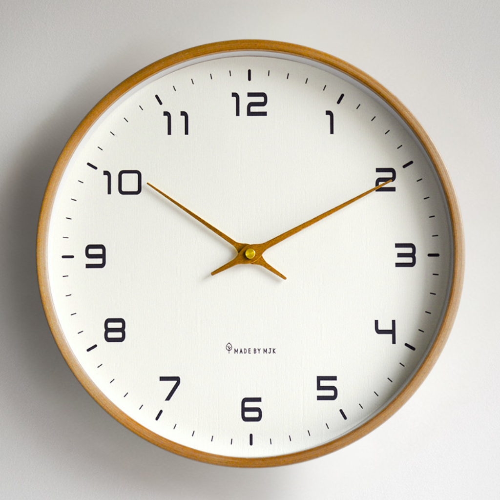 Houten Wandklok Stil Uurwerk Scandinavisch Design Ø25 cm Ø30 cm Natuurlijke Houtlook Geruisloos Kwartsuurwerk Woonkamer Slaapkamer | Sansoti