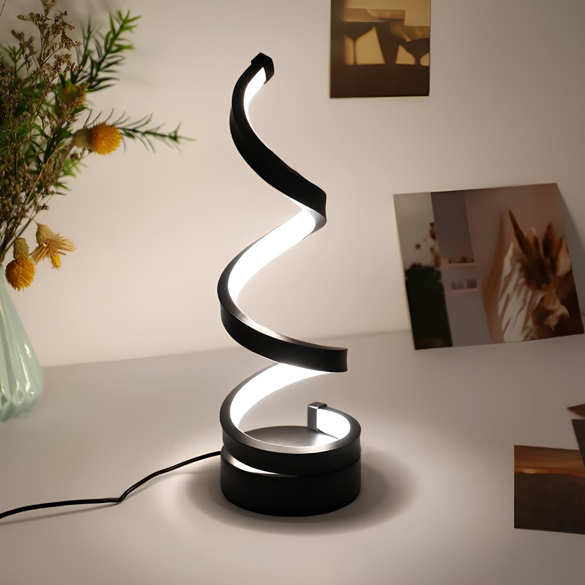 Tafellamp Spiraalvorm Metaal Dimbaar 3 Lichtkleuren Warm Neutraal Koud Wit Moderne Sfeerlamp Bureaulamp | Sansoti