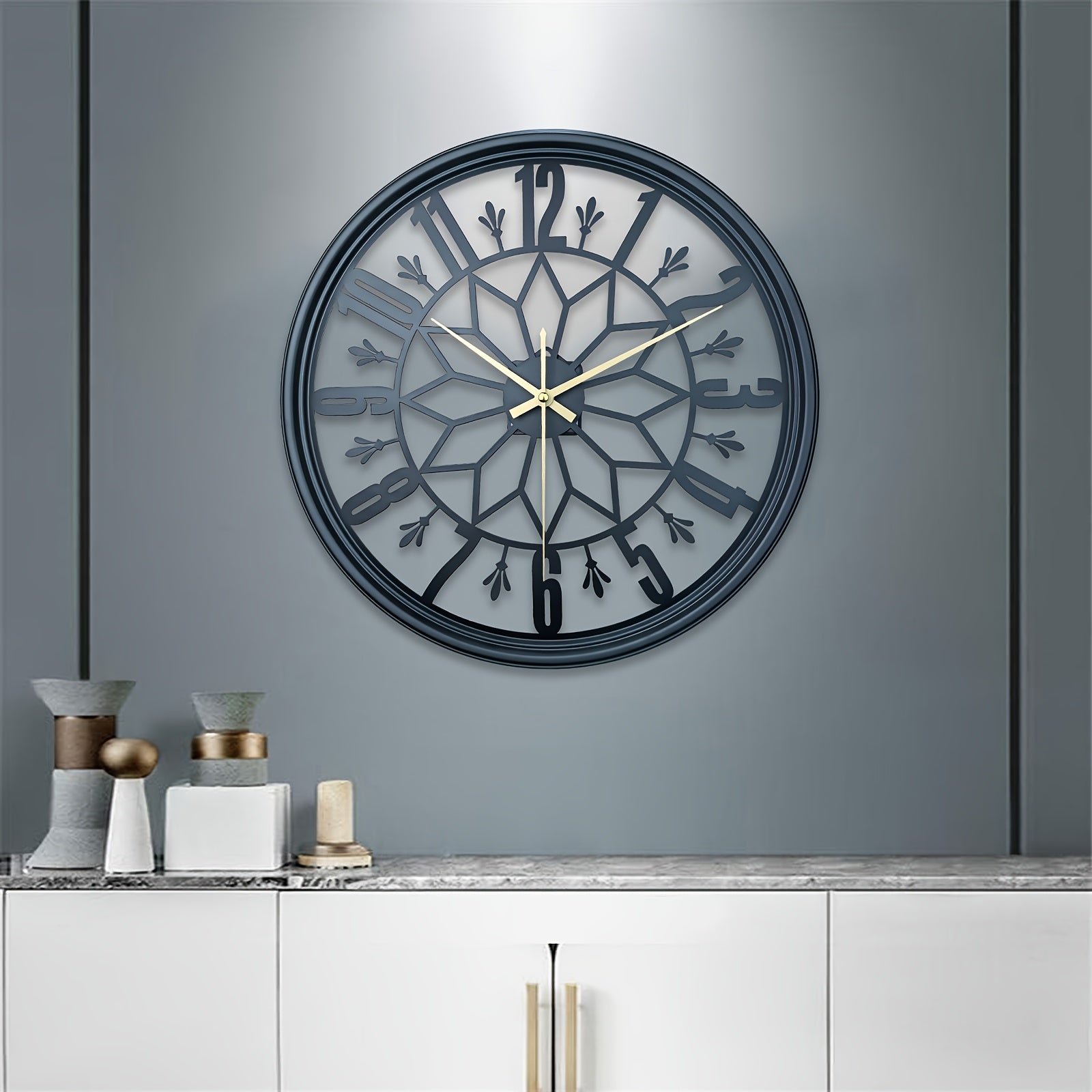 Industriële Wandklok 30cm Vintage Metaal Stille Beweging | Sansoti