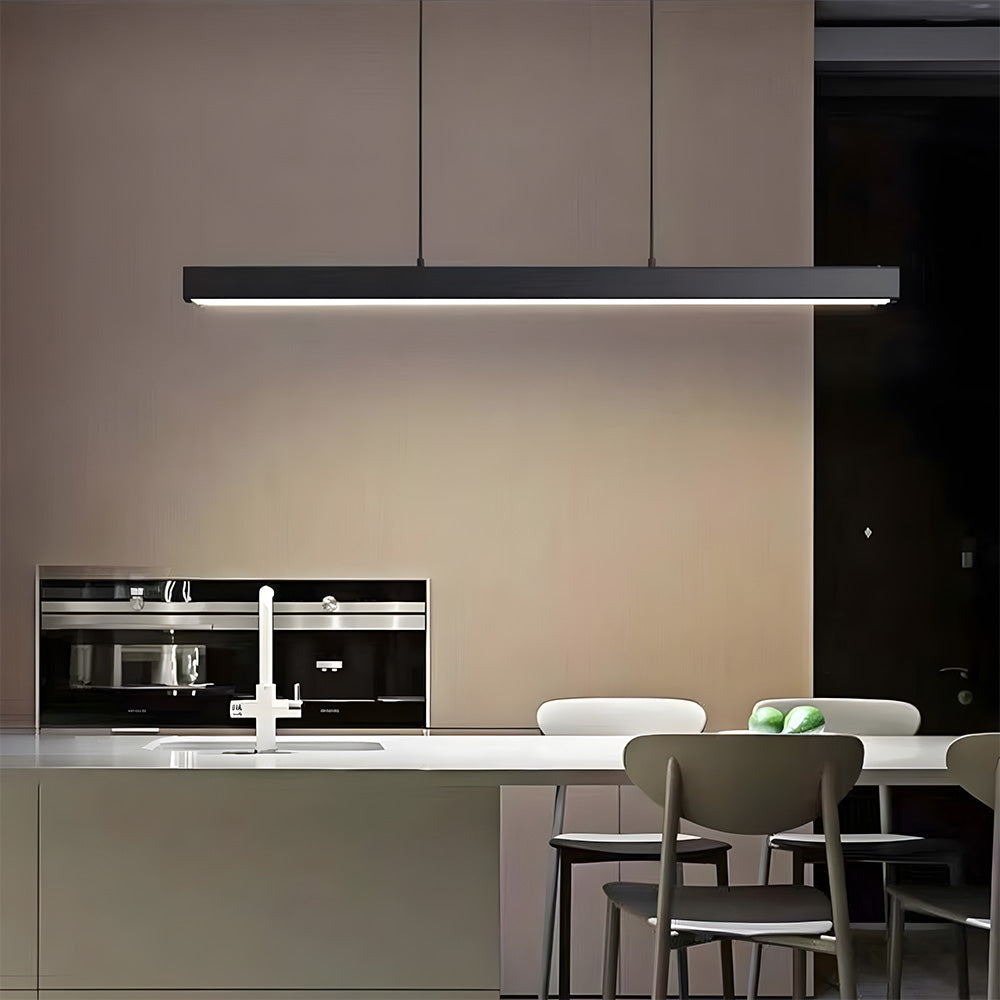 Verumo LED-Hängeleuchte Metall Schwarz Kücheninsel Esstisch Moderne Beleuchtung Lineare Hängeleuchte | Restfield