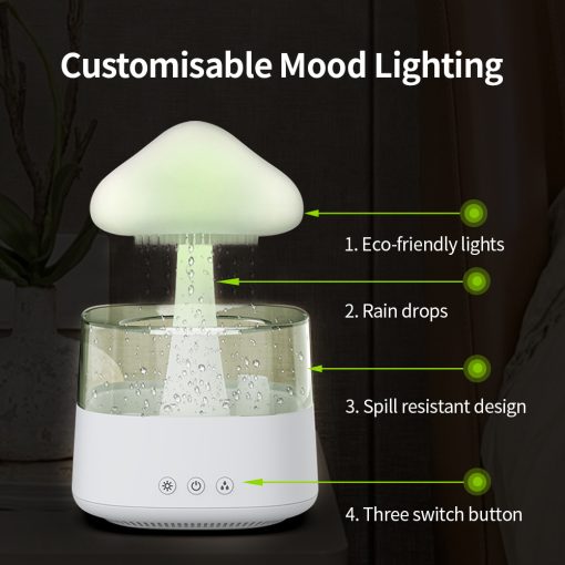 Cloud Humidifier with LED Night Light and Aromatherapy Function for Bedroom, Children's Room, or Workspace | Sansoti