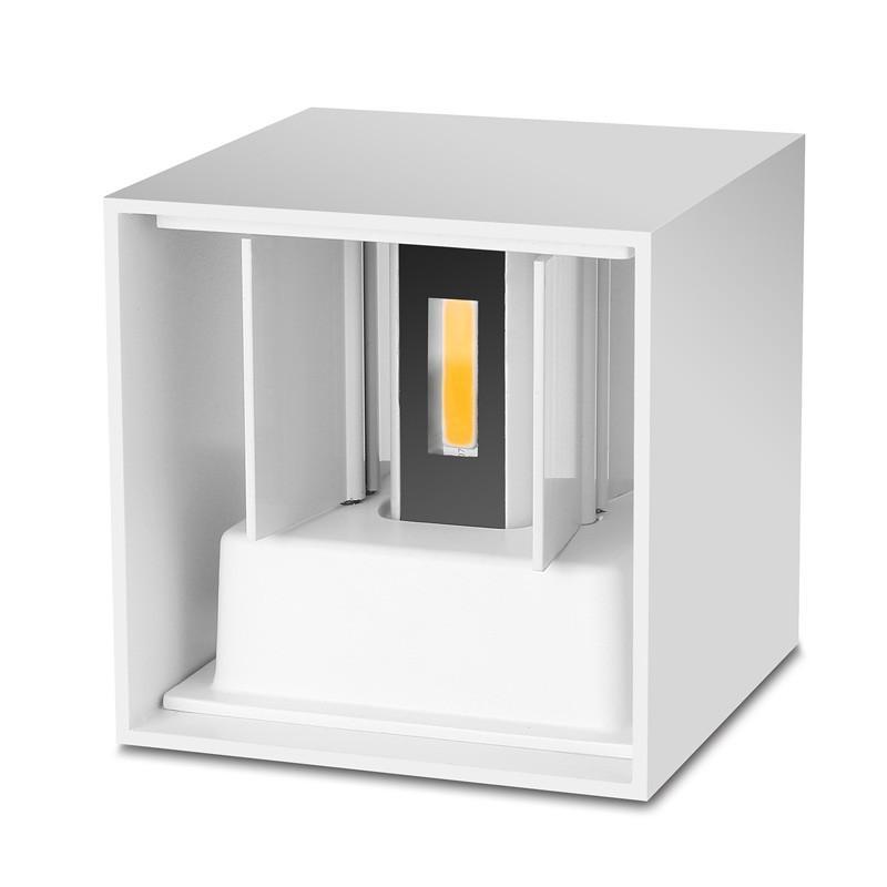 Square Outdoor Wall Light LED Adjustable Black White Gray Waterproof IP65 Metal Acrylic Garden Lighting | Sansoti