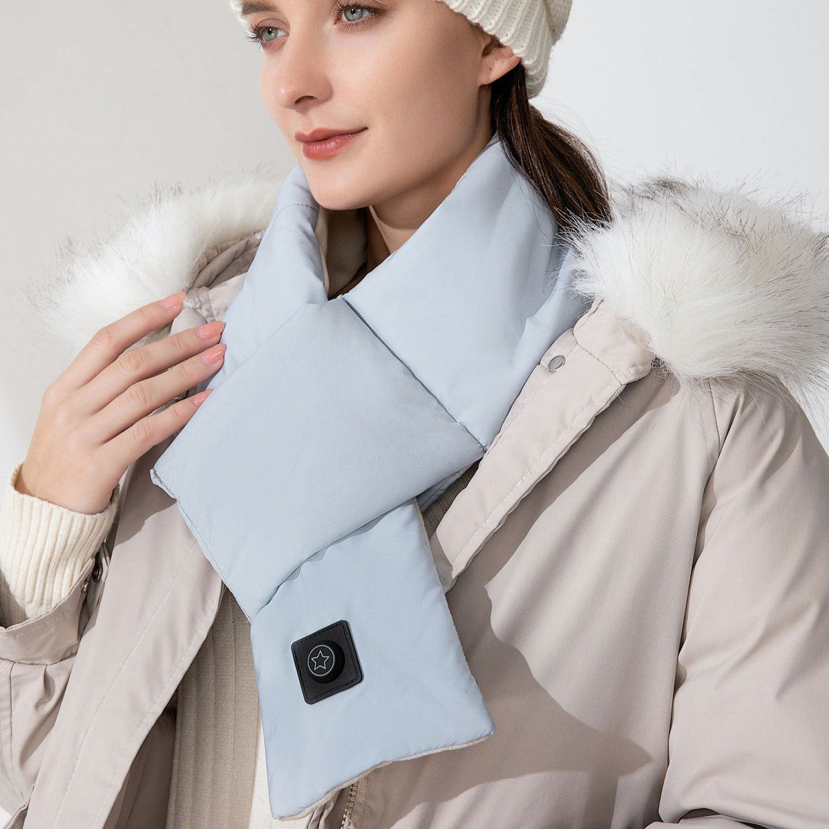 Heated Scarf with USB Connection, Neck Warmer, Adjustable Temperature, Soft Winter Neck Scarf for Women and Men | Sansoti