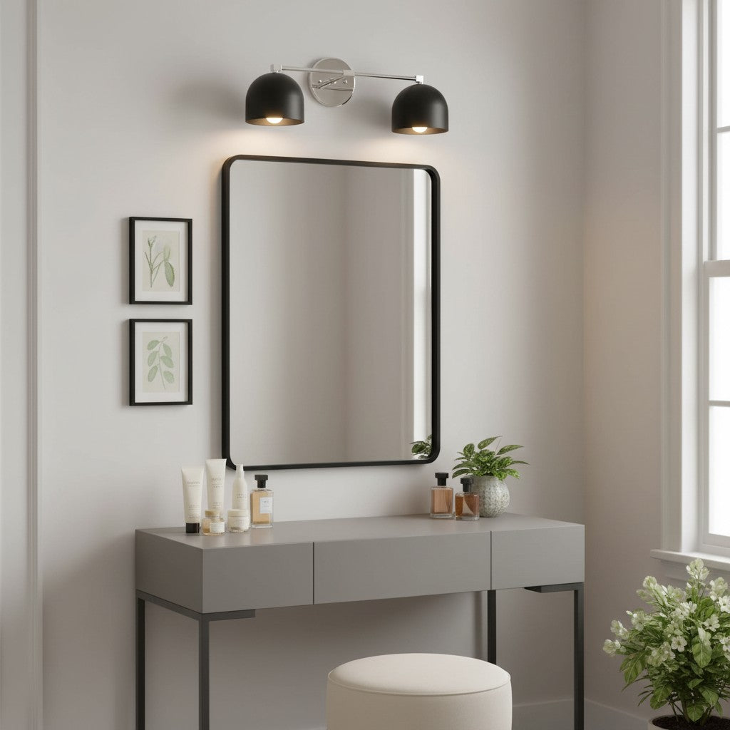 Metalen Wandlamp met Bolvormige Kap – Scandinavische Sfeerlamp voor Badkamer Slaapkamer Woonkamer – Moderne Wandverlichting Zwart Goud Messing | Sansoti