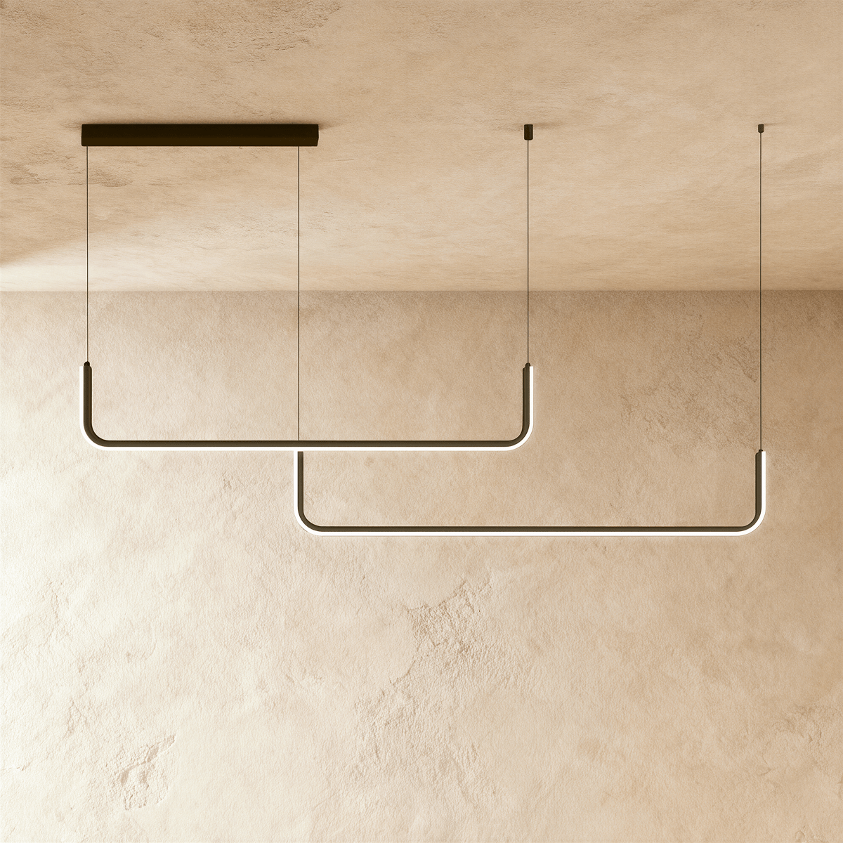 Lineare LED-Pendelleuchte mit modernem Design und warmer Lichterfahrung | Restfield