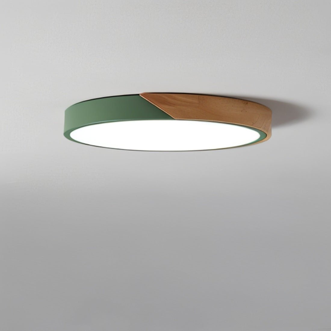 LED plafondlamp hout metaal rond modern minimalistisch wit woonkamer slaapkamer kantoor plafondverlichting energiezuinig | Sansoti